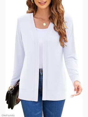 Long Sleeve Cardigan Lightweight Open Front Knit Sweater